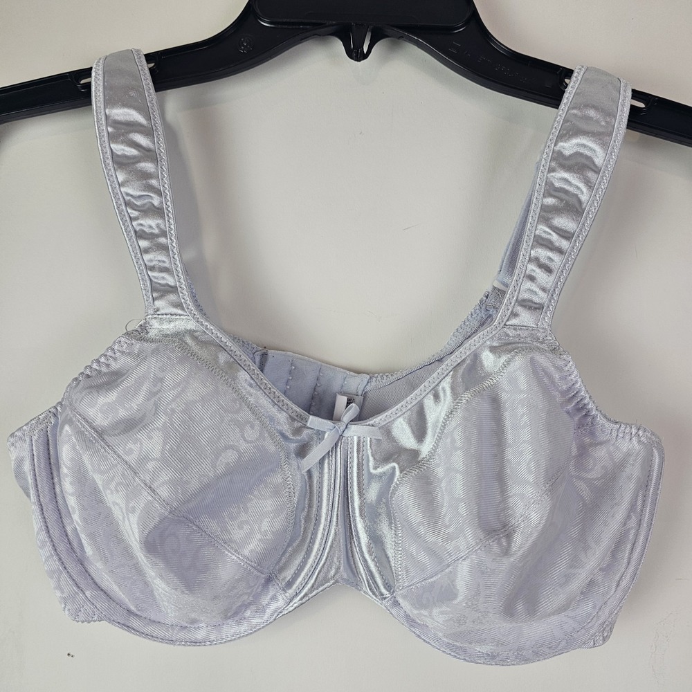 Bali Minimizer Bra 34C Second Satin Tracings White Unlined Underwire 3562 Retro